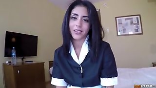 A guy filmed a young Latina maid..