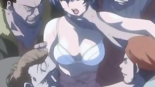 Anime babe gangbanged and bukkaked..