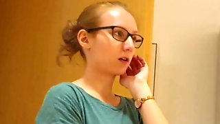 Tiny cute ginger hair toilet hidden cam