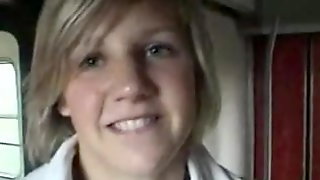 Risky adventurous blowjob on the train